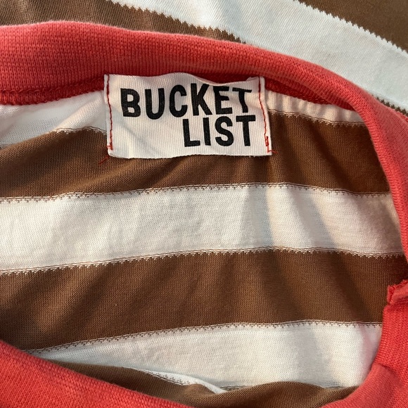 BUCKETLIST Red, Brown, and White Striped Top - Picture 3 of 3